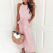 Load image into Gallery viewer, Elegant Sleeveless Striped Jumpsuit