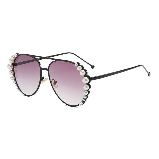 Personality Pearl Ocean Sheet Lady Sunglasses