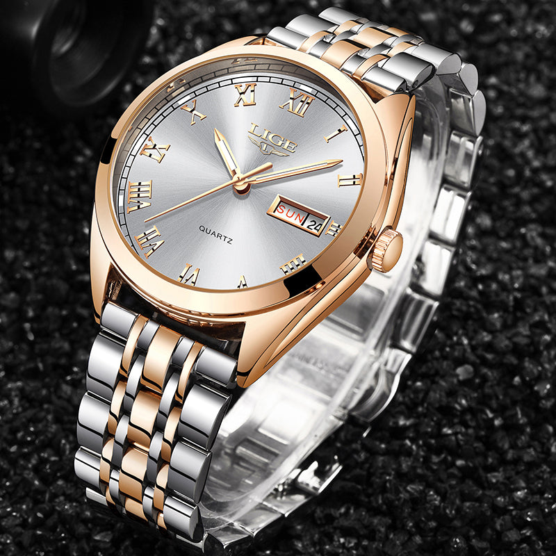 LIGE Rose Gold Quartz Lady Watch