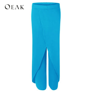 Pantalones casuales sueltos de pierna ancha divididos (9 colores)