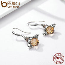 Load image into Gallery viewer, Lovely Orange Dancing Bees 925 Sterling Silver Earrings