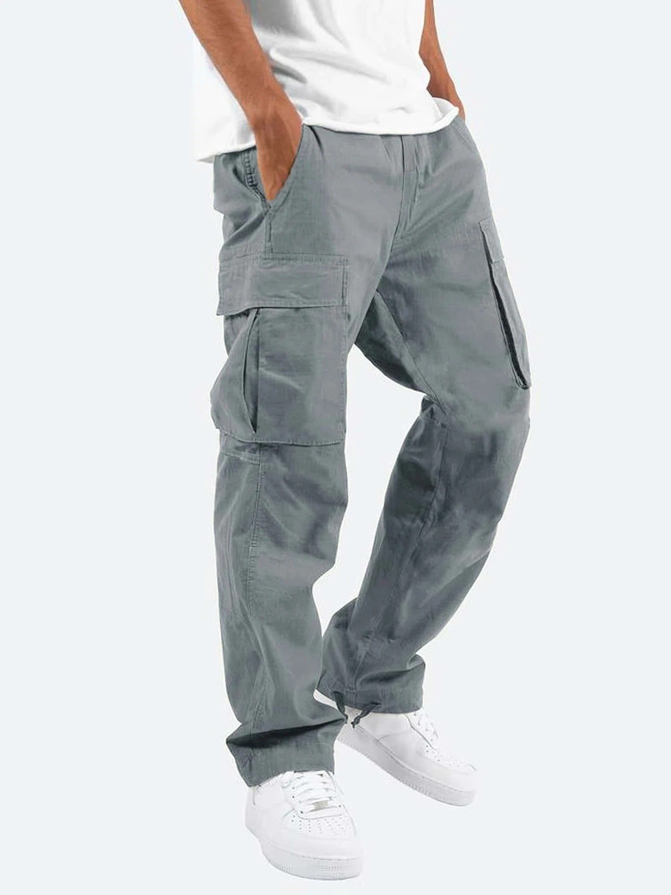 Drawstring Cuff Male Cargo Pants