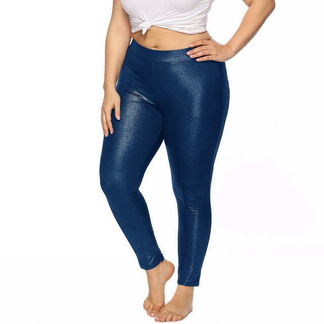 Glossy Casual Plus Size Leggings