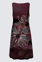 Cargar imagen en el visor de la galería, Estampados florales: Flores de cerezo pictóricas 01-04 Vestido de la diseñadora Kate