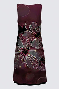 Estampados florales: Flores de cerezo pictóricas 01-04 Vestido de la diseñadora Kate