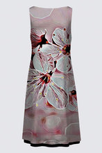 Cargar imagen en el visor de la galería, Estampados florales: Flores de cerezo pictóricas 01-03 Vestido Kate de la diseñadora