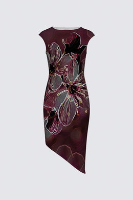 Estampados florales: Flores de cerezo pictóricas 01-04 Vestido de la diseñadora Felicia 