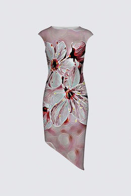 Estampados florales: Flores de cerezo pictóricas 01-03 Vestido de la diseñadora Felicia 