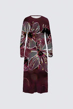 Load image into Gallery viewer, Floral Embosses: Pictorial Cherry Blossoms 01-04 Designer Daniela Maxi Dress