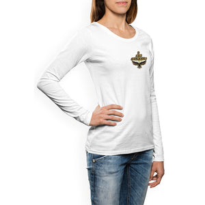I AM HEBREW 02 Camiseta de algodón de manga larga con cuello redondo de diseñador para mujer 