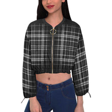 Load image into Gallery viewer, TRP Twisted Patterns 06: Digital Plaid 01-06A Designer Cropped Chiffon Jacket