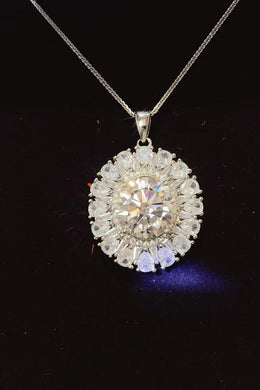 5 Carat 925 Sterling Silver Moissanite Gemstone Pendant Necklace