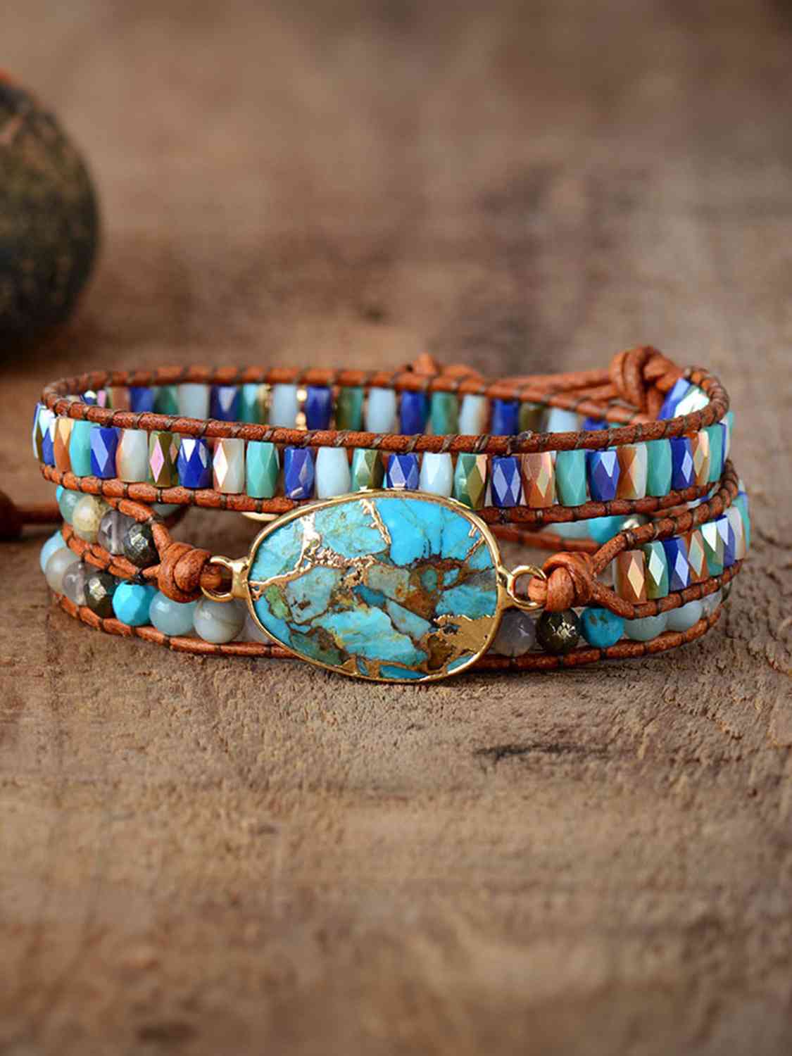 Triple Layer Natural Stone Bracelet