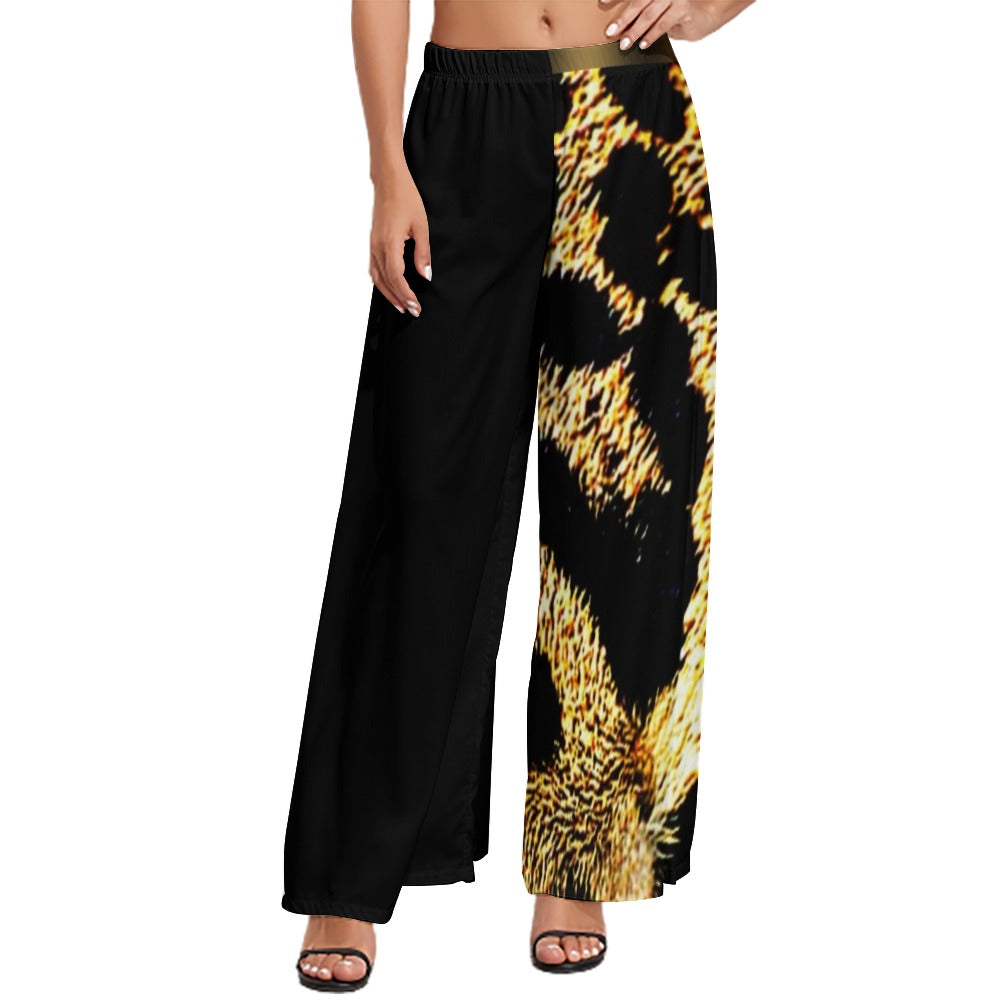 TRP Leopard Print 01 Ladies Designer Mid Rise Wide Leg Pants (2 styles)