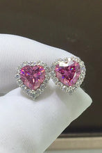 Load image into Gallery viewer, 2 Carat Moissanite Heart Shaped Stud Earrings