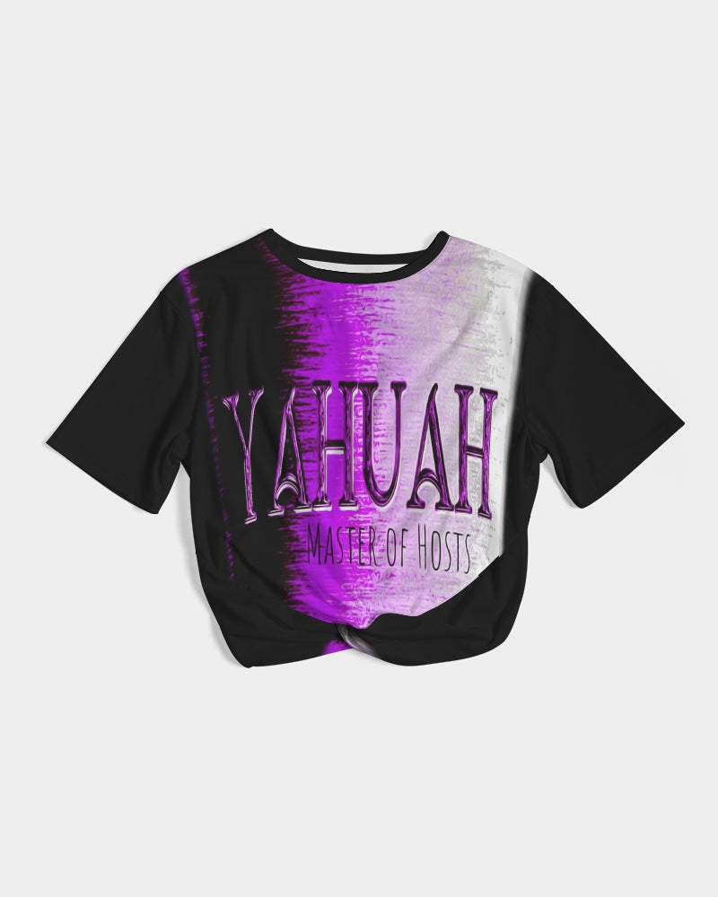 Yahuah-Master of Hosts 01-02 Camiseta recortada con frente torcido de diseñador 