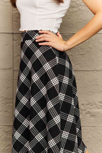 Ninexis Wide Waistband Flare Midi Skirt (3 colors)