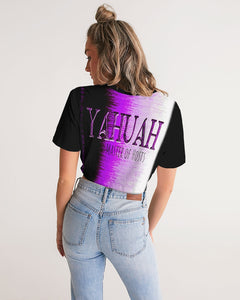Yahuah-Master of Hosts 01-02 Camiseta recortada con frente torcido de diseñador 