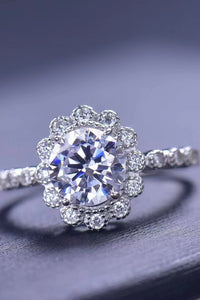 Flower Shaped 1.5 Carat Moissanite Cluster Ring