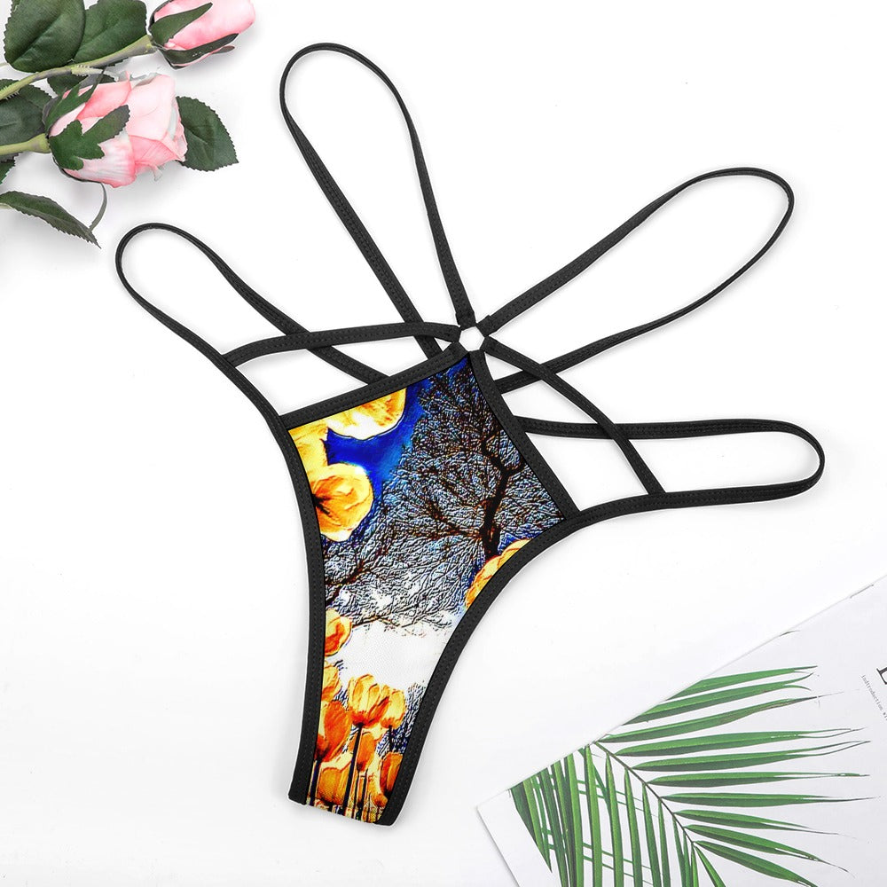 Floral Embosses: Tulip Daydream 01 Designer T-back Thong (3 styles)