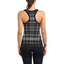 Cargar imagen en el visor de la galería, TRP Twisted Patterns 06: Digital Plaid 01-06A Camiseta sin mangas de diseñador para mujer con espalda cruzada 