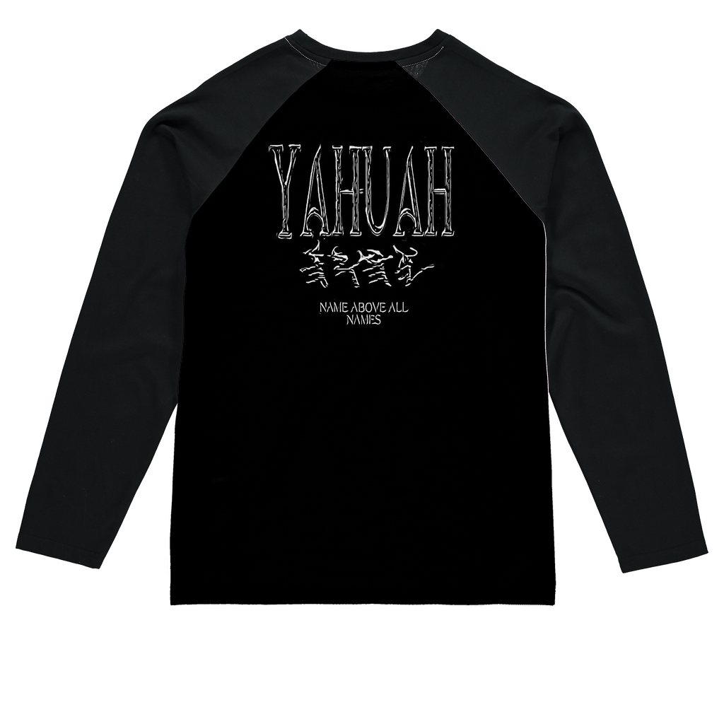 Yahuah-Name Above All Names 01-01 Designer Sublimation Raglan Long Sleeve Unisex T-shirt