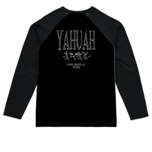 Cargar imagen en el visor de la galería, Yahuah-Name Above All Names 01-01 Camiseta unisex de manga larga raglán con sublimación de diseñador 