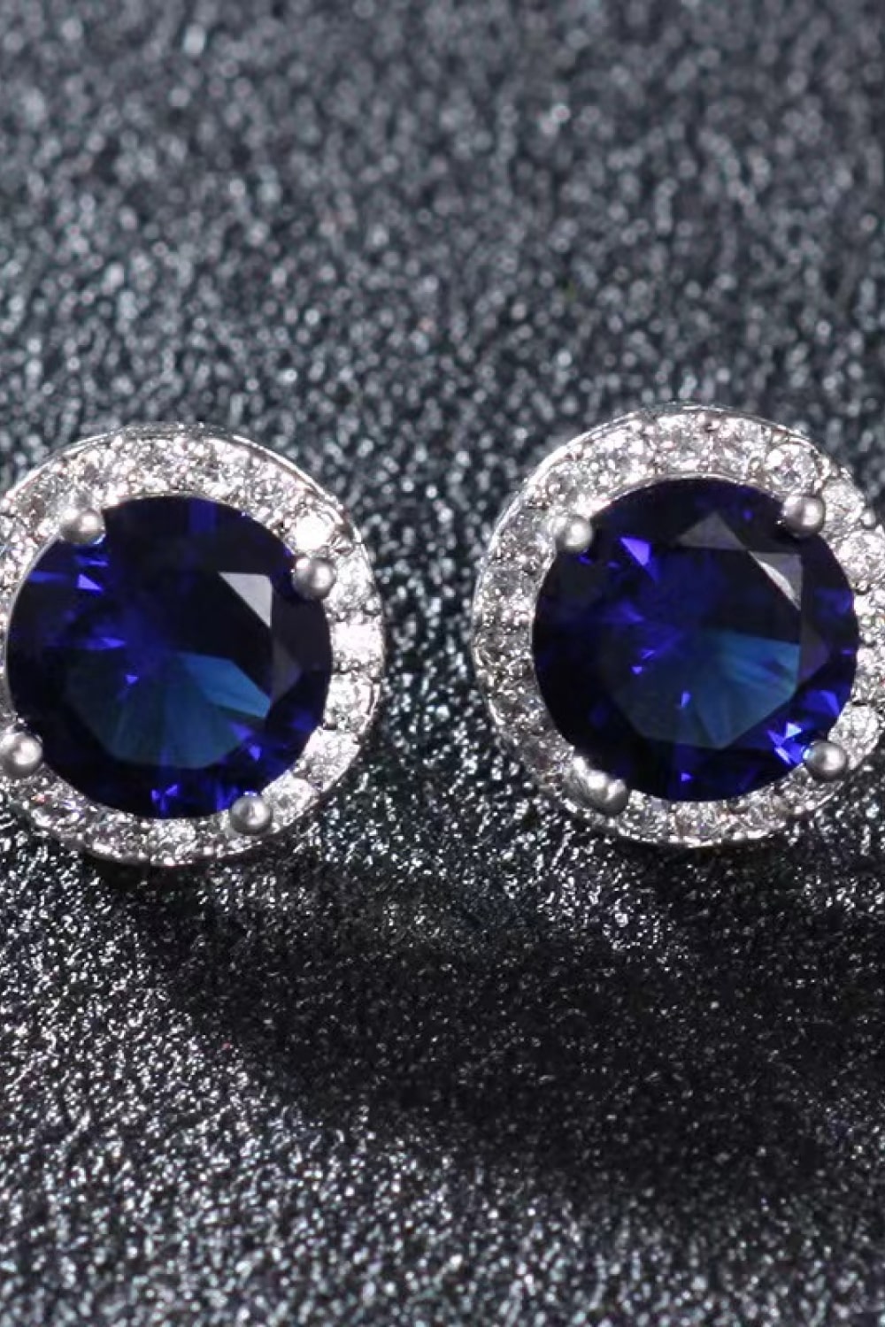 Contrast 2 Carat Moissanite Platinum Plated Stud Earrings