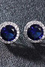 Load image into Gallery viewer, Contrast 2 Carat Moissanite Platinum Plated Stud Earrings