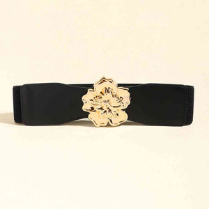 Cinturón elástico con hebilla de aleación de flores