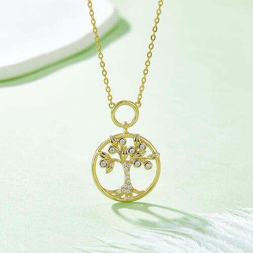 Tree Of Life Moissanite 925 Sterling Silver Pendant Necklace