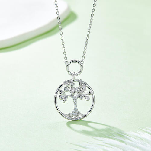 Tree Of Life Moissanite 925 Sterling Silver Pendant Necklace