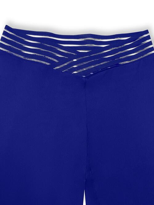 V-Waistband Bootcut Plus Size Pants (Royal Blue/Black)