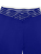 Cargar imagen en el visor de la galería, Pantalones con corte de bota y cintura en V de talla grande (azul real/negro)