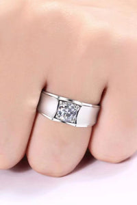 Wide Band 1 Carat Moissanite Ring