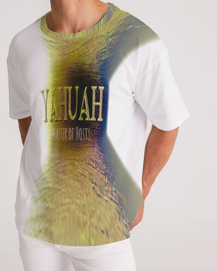 Yahuah-Master of Hosts 02-02A Camiseta de diseñador premium con hombros caídos y peso pesado para hombre 