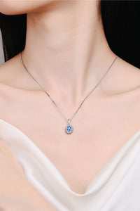 1 Carat Moissanite 925 Sterling Silver Solitaire Necklace