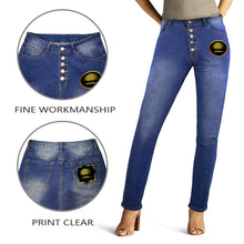 Cargar imagen en el visor de la galería, Yahuah-Tree of Life 03-01 Jeans ajustados de diseñador para mujer (impresos en la parte delantera y trasera) 