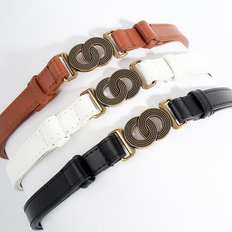 Alloy Buckle PU Leather Belt