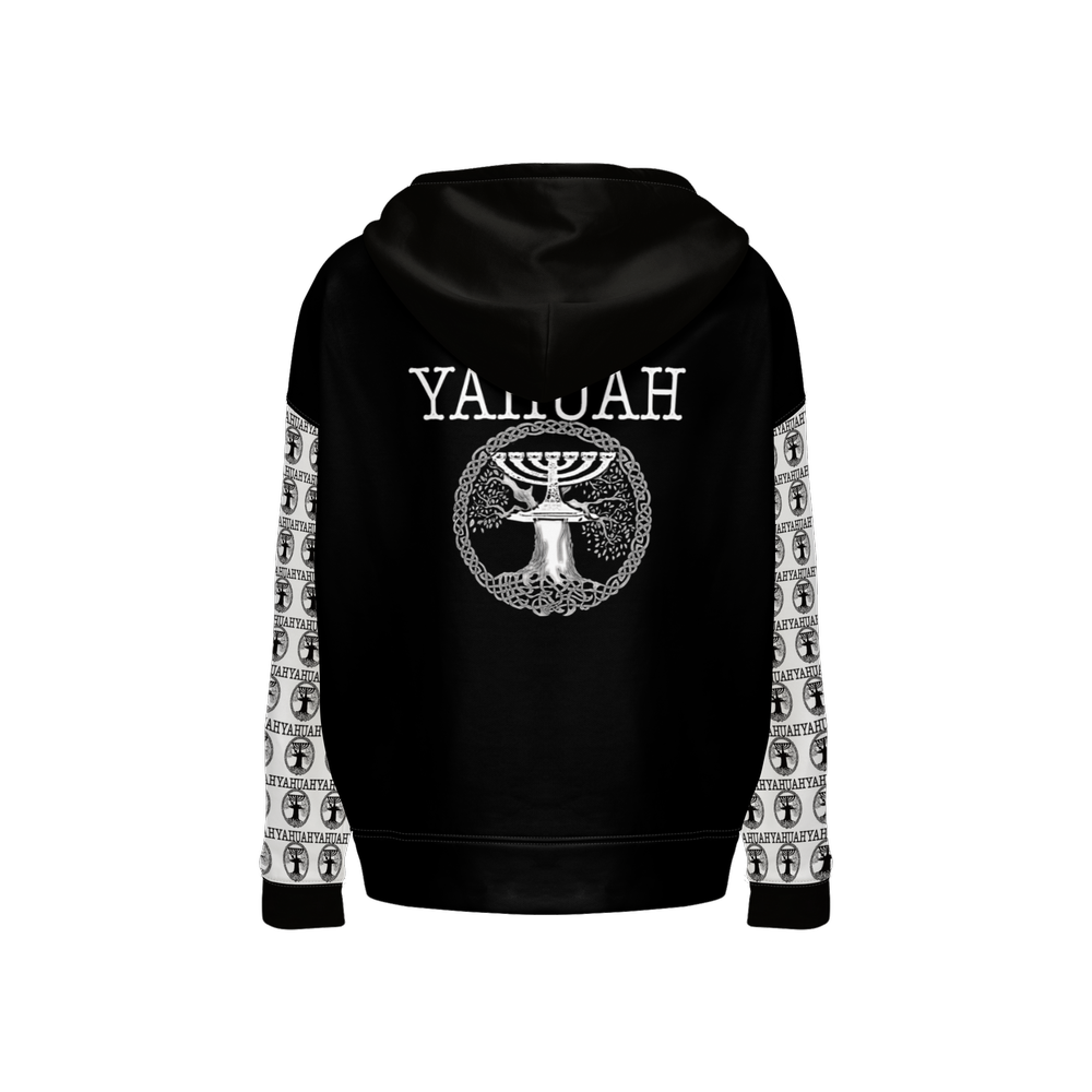 Yahuah-Tree of Life 02-06 Yin Yang Men’s Designer Relaxed Fit Pullover Hoodie