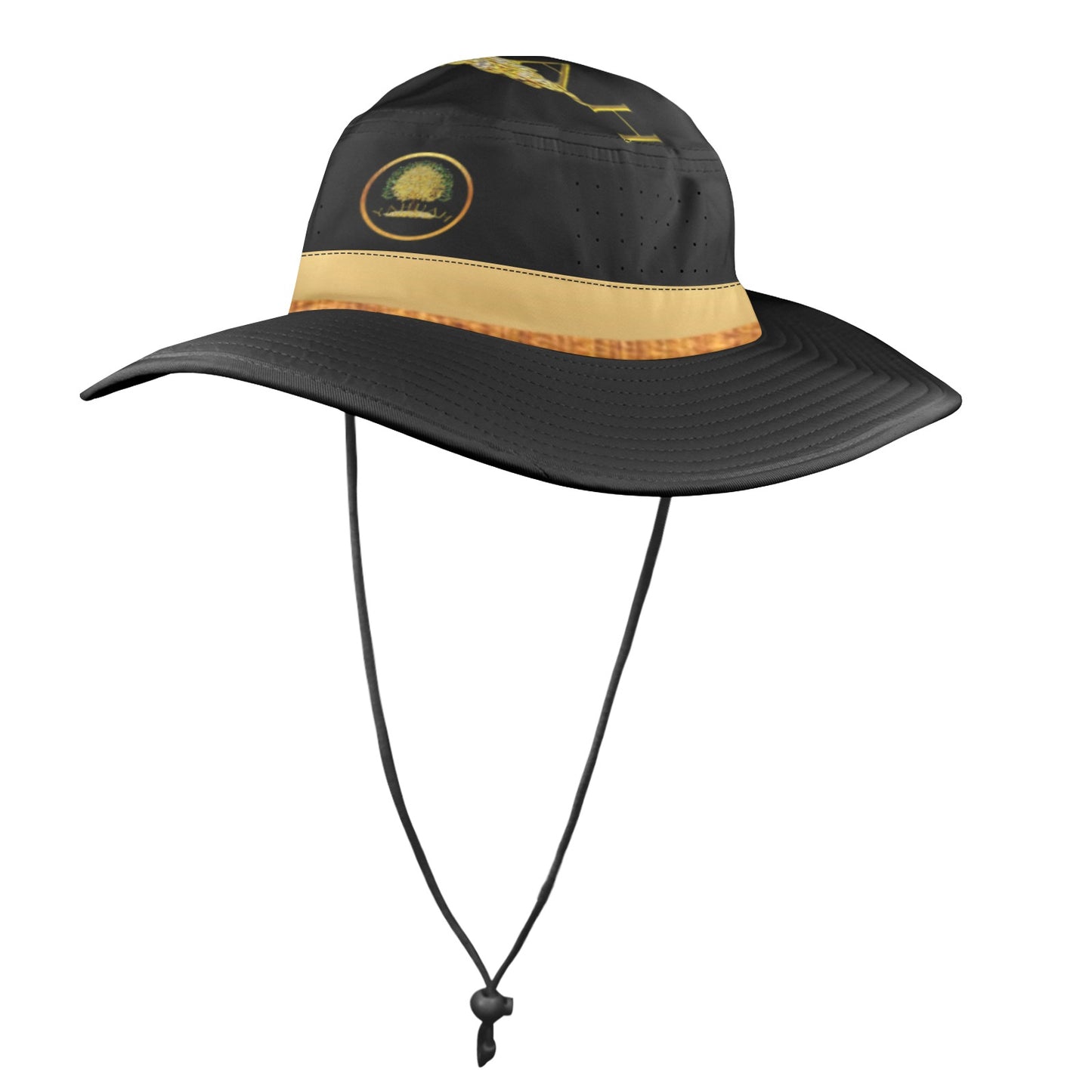 Yahuah-Tree of Life 03-01 Designer Wide Brim Bucket Hat with Drawstring