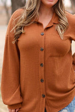 Load image into Gallery viewer, Caramel Color Waffle Knit Plus Size Shacket