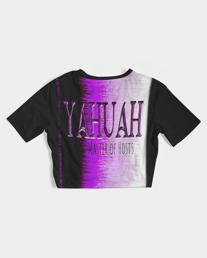 Yahuah-Master of Hosts 01-02 Camiseta recortada con frente torcido de diseñador 