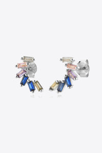 Multicolor Zircon 925 Sterling Silver Stud Earrings