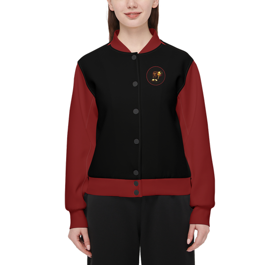 Prince of Peace 01-01 Ladies Designer Double Layered Techno Scuba Knit Varsity Jacket