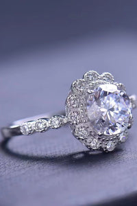 Flower Shaped 1.5 Carat Moissanite Cluster Ring