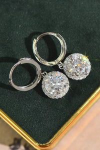 Round 2 Carat Moissanite Drop Earrings