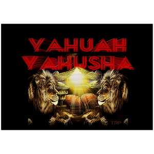 Yahuah Yahusha 02 Impresión horizontal en aluminio cepillado 3,2 pies (ancho) x 2,2 pies (alto)