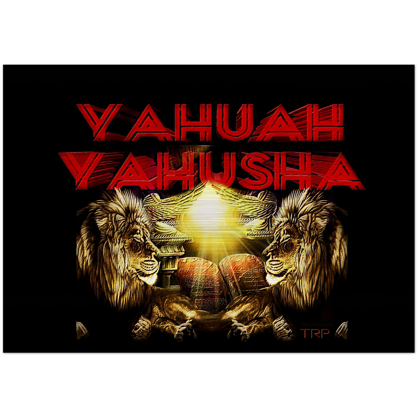 Yahuah Yahusha 02 Impresión horizontal en aluminio cepillado 3,2 pies (ancho) x 2,2 pies (alto)